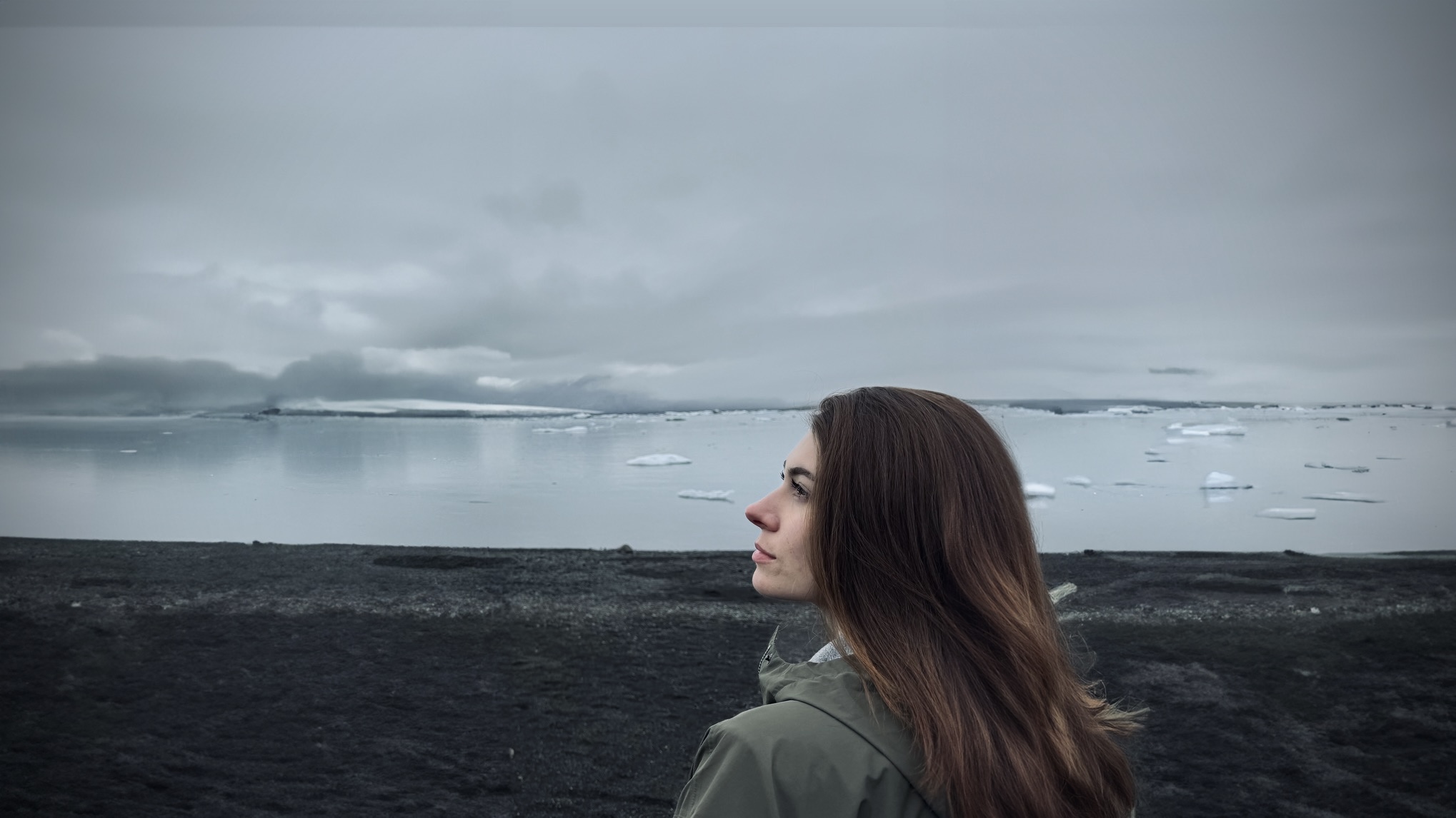 image of me overlooking frozen lake in Iceland